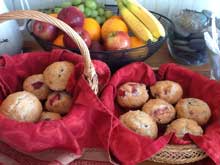 Fresh fruit and freshly-baked muffins